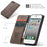 CASEME For iPhone 5s / iPhone SE (1st generation) / iPhone 5 Case  013 Series Card Holder Stand Leather Phone Cover - Coffee - 7