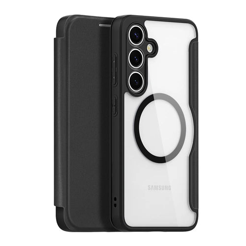 DUX DUCIS For Samsung Galaxy S25 Leather Case  Skin X Pro Series Flip Cover Magnetic Case - Black - 1