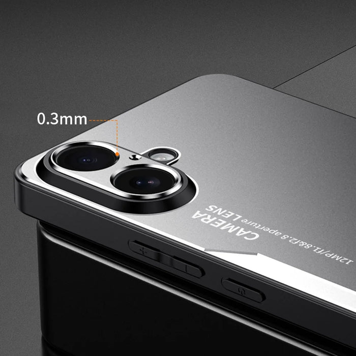 For iPhone 16 Phone Case Aluminium Alloy TPU PC Back Cover - Gold - 6