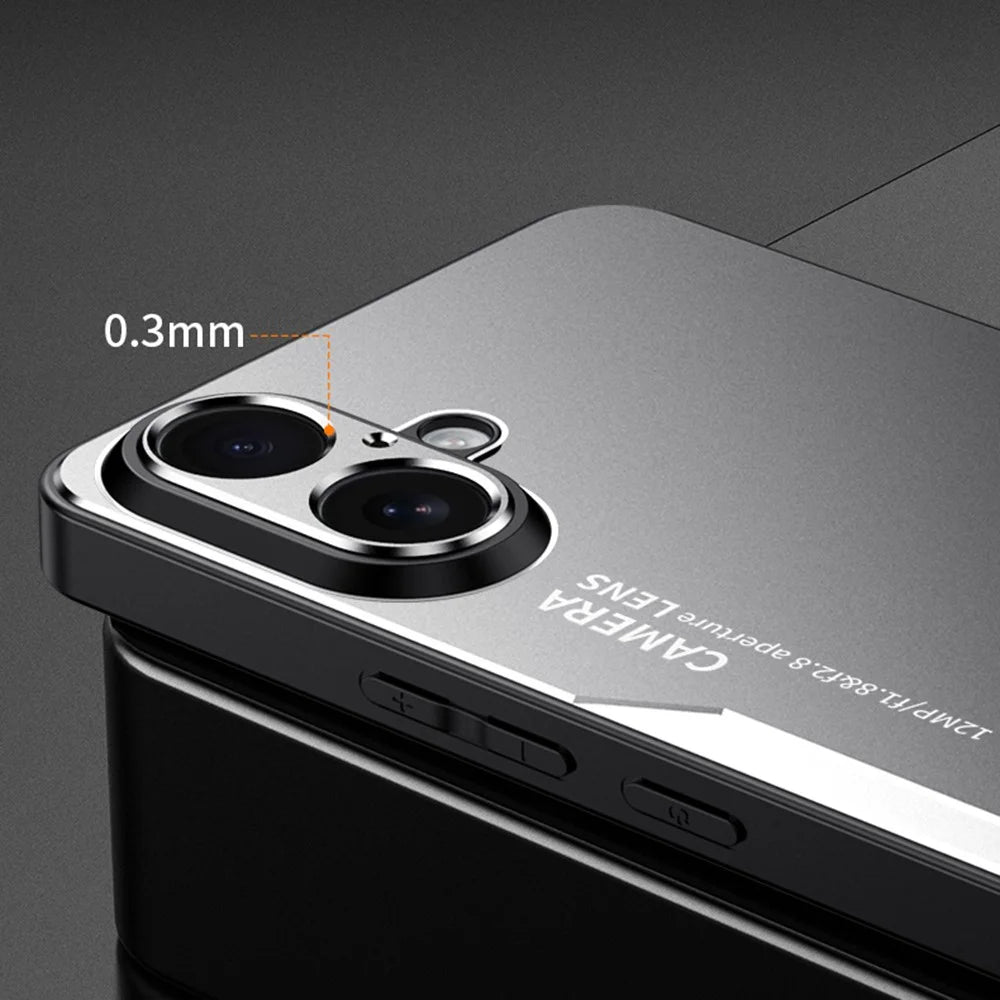 For iPhone 16 Plus Phone Case Aluminium Alloy TPU PC Back Cover - Gold - 6