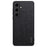 For Samsung Galaxy S25+ Case Wood Texture PU Leather Coated PC+TPU Phone Cover - Black - 1