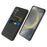 For Samsung Galaxy S25 Case Cloth + Hard PC Phone Cover with Dual Card Slots - Black - 1