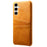 For Samsung Galaxy S25+ Case Dual Card Slots PU Leather + Hard PC Phone Cover - Orange - 2