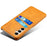For Samsung Galaxy S25+ Case Dual Card Slots PU Leather + Hard PC Phone Cover - Orange - 4
