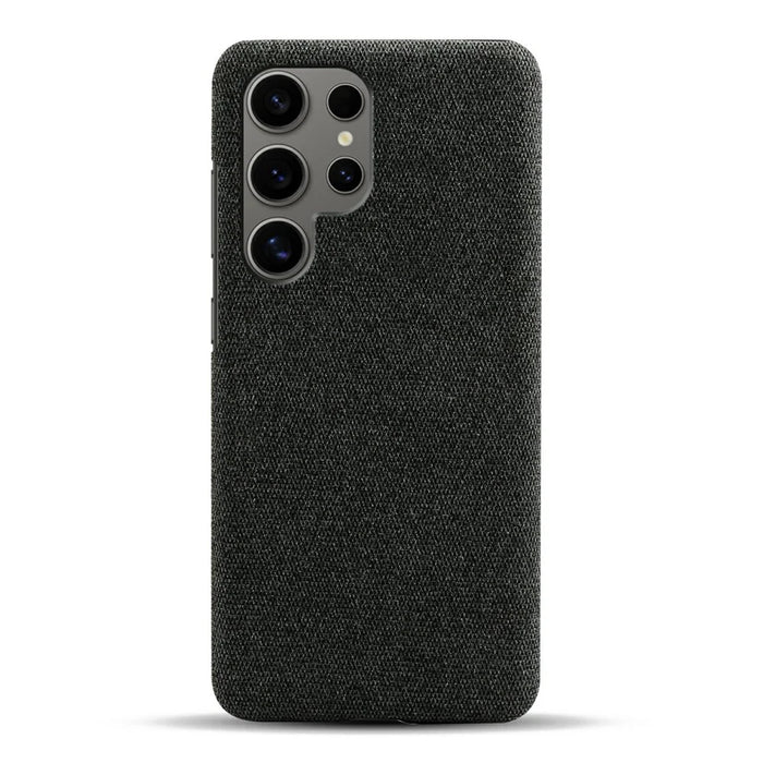 For Samsung Galaxy S25 Ultra Case Cloth Texture Anti-Scratch Protective PC Phone Cover - Black - 3