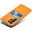 For Samsung Galaxy S25 Ultra Case Dual Card Slots PU Leather + Hard PC Phone Cover - Orange - 4