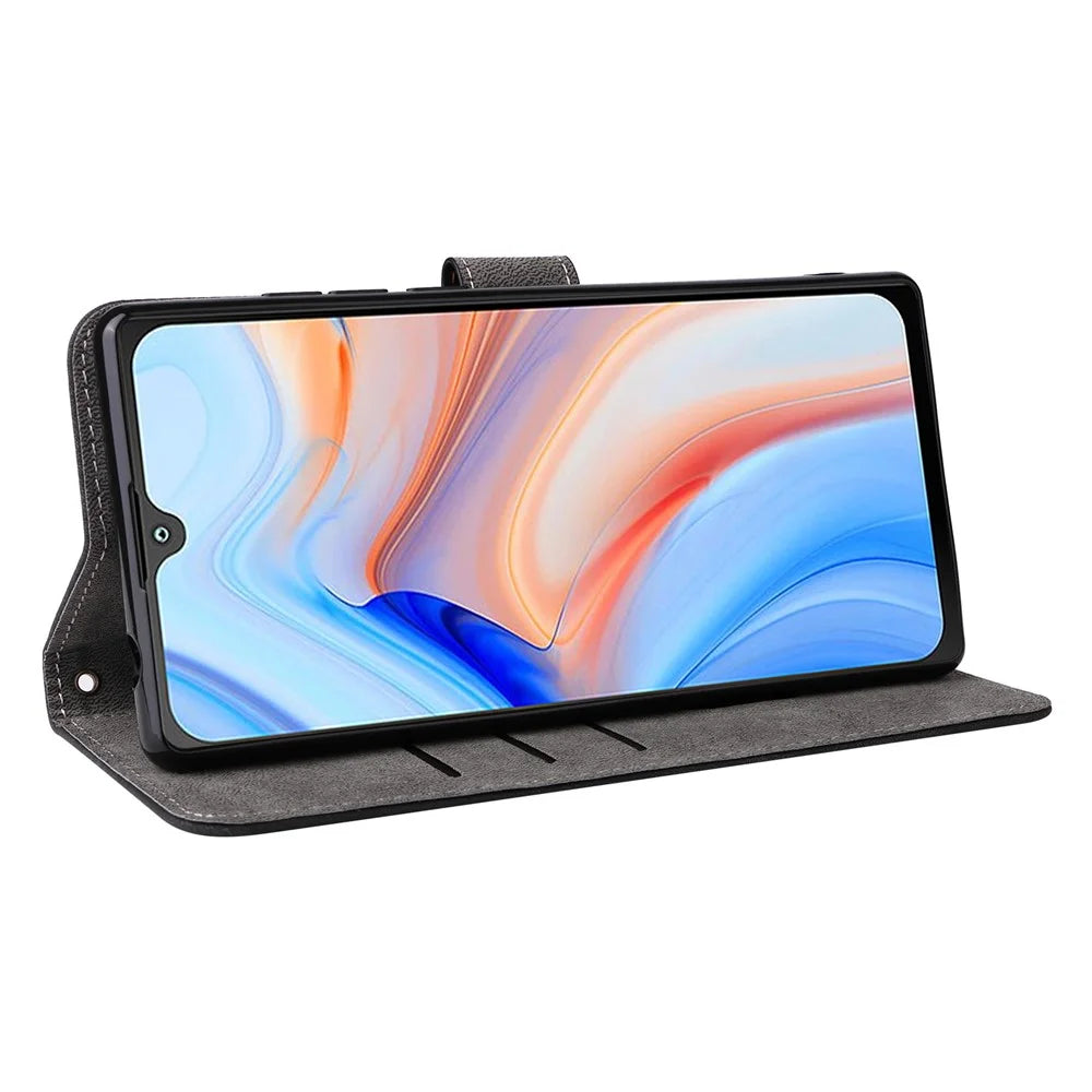 For Cubot P50 Wallet Case RFID Blocking PU Leather Cover Stand View - Black - 4