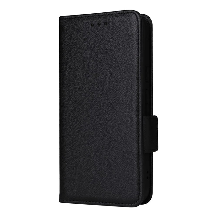 For Google Pixel 9a Case with Wrist Strap Litchi Texture PU Leather Wallet Phone Cover - Black - 7