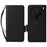 For vivo X200 5G Case with Wrist Strap Litchi Texture PU Leather Wallet Phone Cover - Black - 1