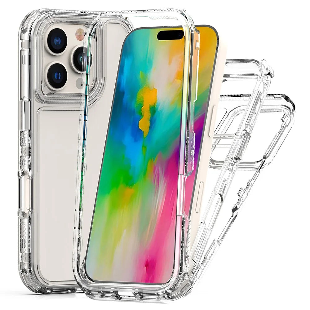 For iPhone 16 Pro Max Case Acrylic+TPU Clear Phone Cover (Big Lens Hole) - 1