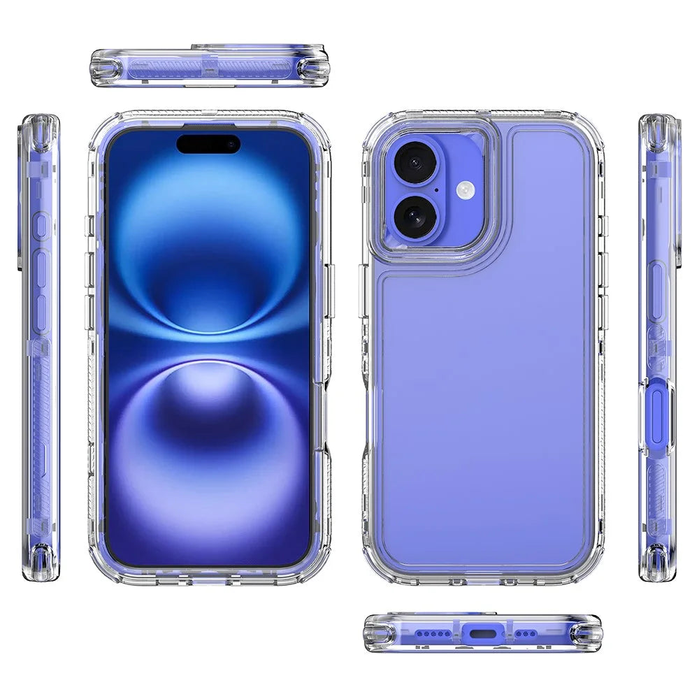 For iPhone 16 Case Acrylic+TPU Clear Phone Cover (Big Lens Hole) - 7