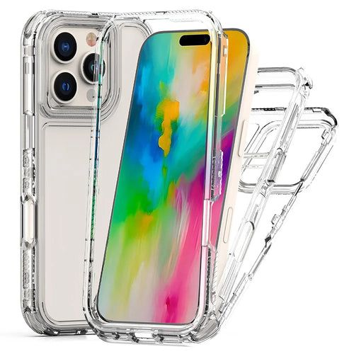 For iPhone 16 Pro Case Acrylic+TPU Clear Phone Cover (Big Lens Hole) - 1