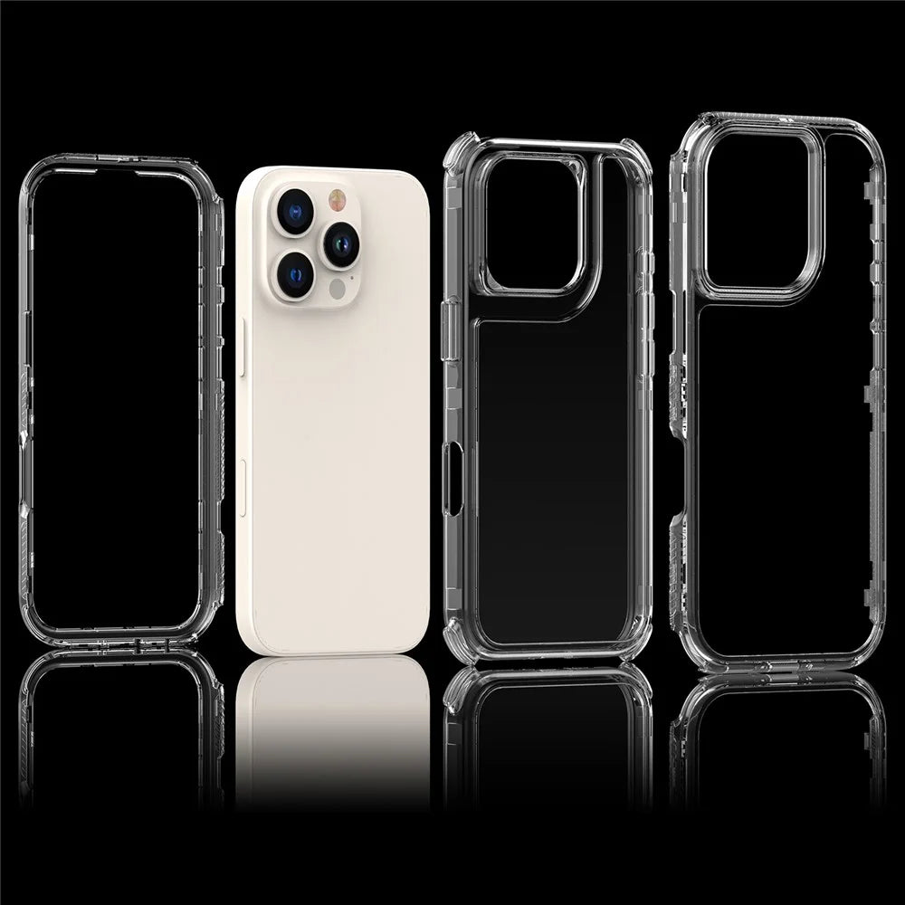 For iPhone 16 Pro Case Acrylic+TPU Clear Phone Cover (Big Lens Hole) - 6