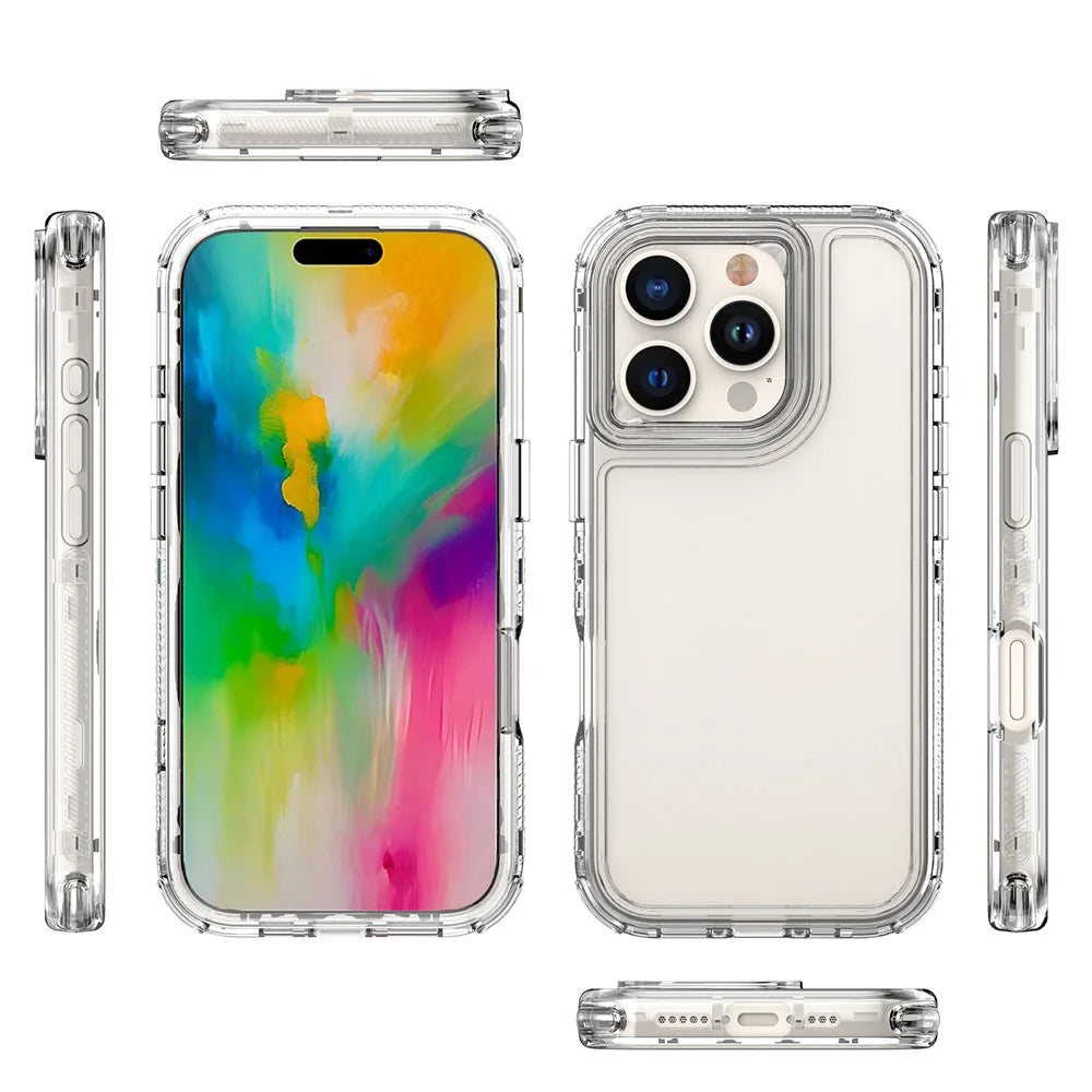 For iPhone 16 Pro Case Acrylic+TPU Clear Phone Cover (Big Lens Hole) - 7