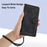 For iPhone 16 Case Tulip Leather Phone Cover with 5 Card Slots Wallet - Black - 6