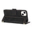 For iPhone 15 Case Tulip Leather Phone Cover with 5 Card Slots Wallet - Black - 2
