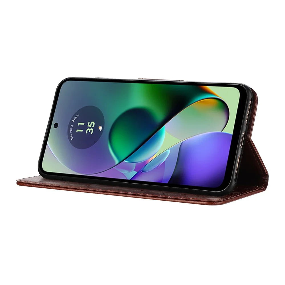 For Samsung Galaxy A06 4G Case Imprinted Mini Butterfly Leather Wallet Phone Cover - Brown - 3