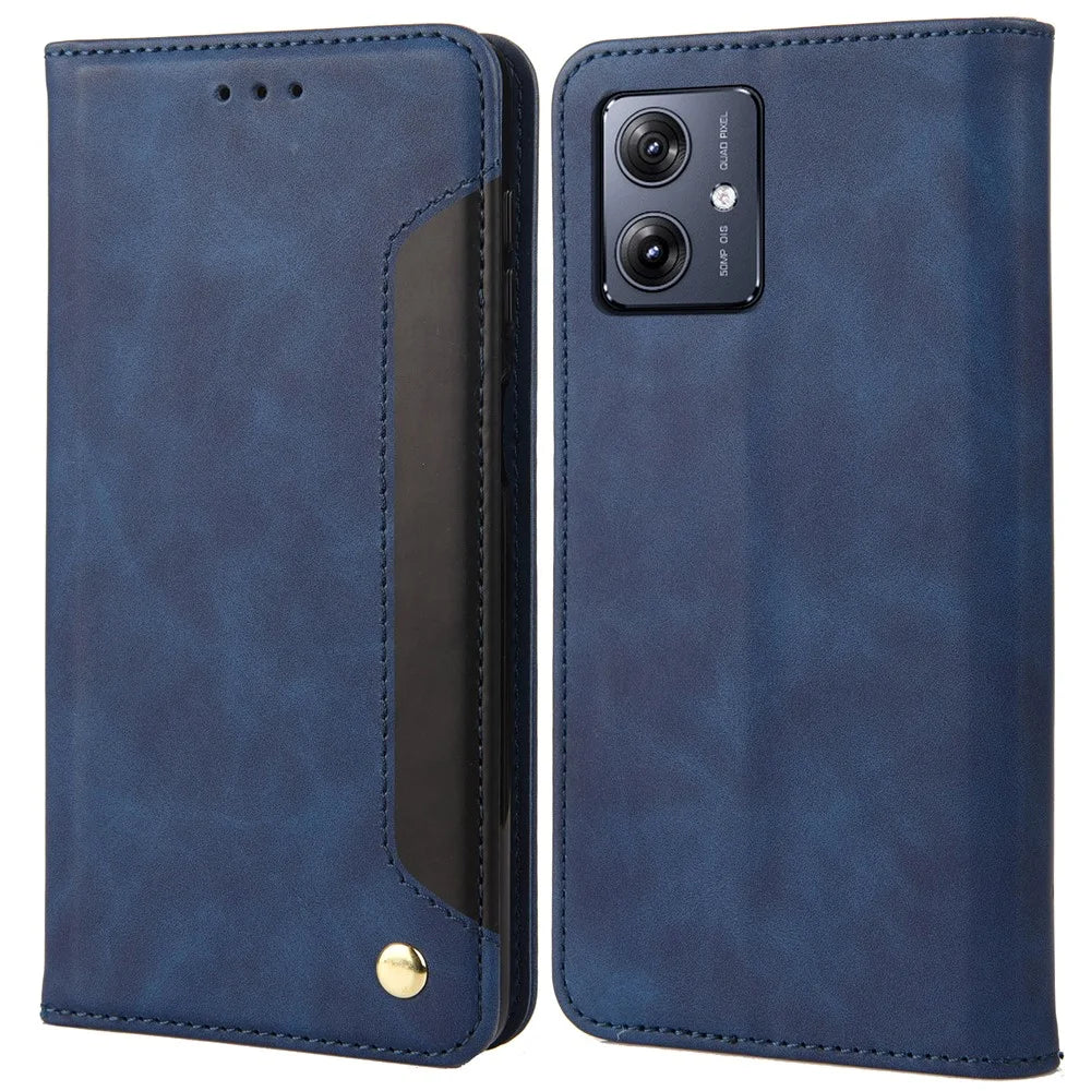 For Samsung Galaxy A06 4G Case PU Leather Shockproof Protection Wallet Phone Cover - Blue - 1