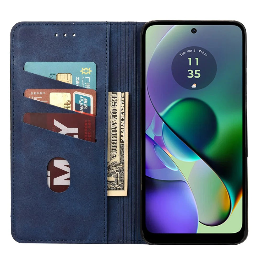 For Samsung Galaxy A06 4G Case PU Leather Shockproof Protection Wallet Phone Cover - Blue - 2