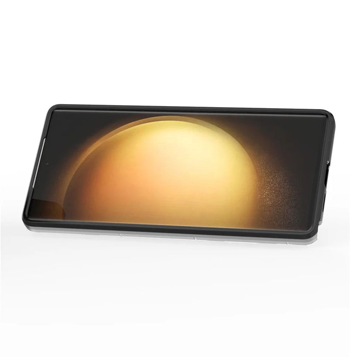 For Samsung Galaxy S25 Ultra Case PC+TPU Protective Phone Cover with Ring Kickstand - Black - 2