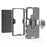 For Samsung Galaxy S25 Ultra Case PC+TPU Protective Phone Cover with Ring Kickstand - Black - 4