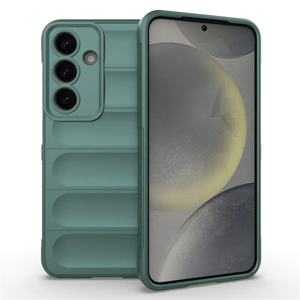 For Samsung Galaxy S25 Case Anti-Drop Soft TPU Rugged Phone Back Cover - Green - 1
