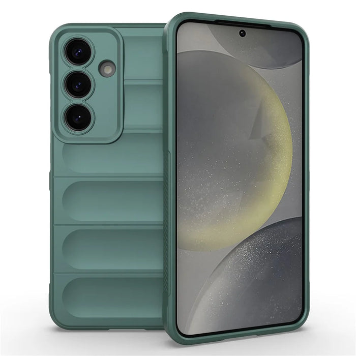 For Samsung Galaxy S25 Case Anti-Drop Soft TPU Rugged Phone Back Cover - Green - 1