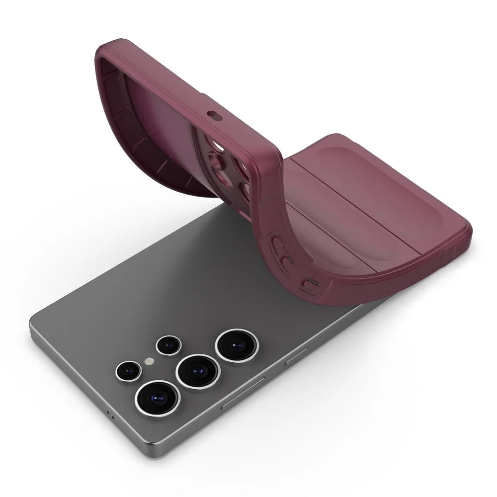 For Samsung Galaxy S25 Ultra Case Anti-Drop Soft TPU Rugged Phone Back Cover - Wine Red - 2