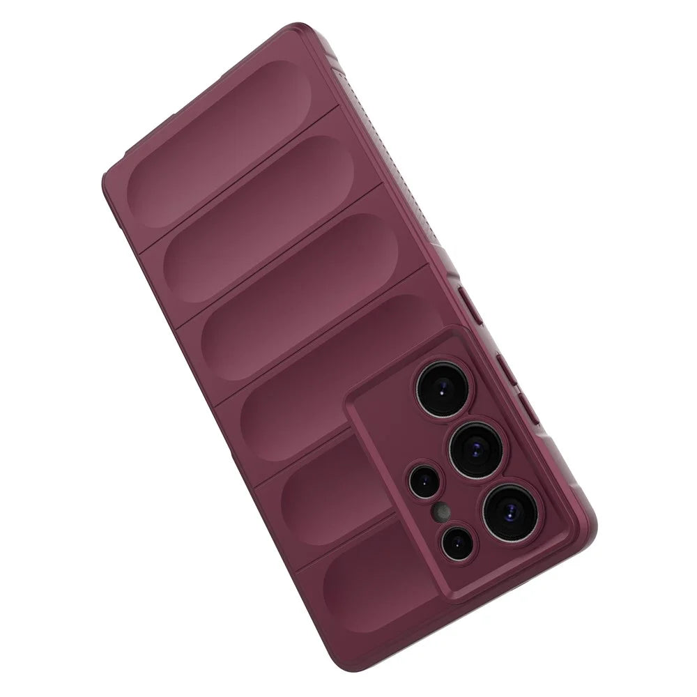 For Samsung Galaxy S25 Ultra Case Anti-Drop Soft TPU Rugged Phone Back Cover - Wine Red - 4