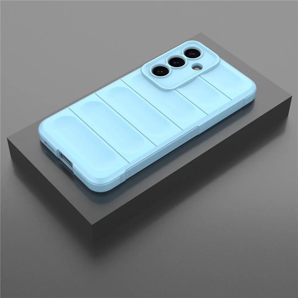 For Samsung Galaxy S25+ Case Anti-Drop Soft TPU Rugged Phone Back Cover - Baby Blue - 6