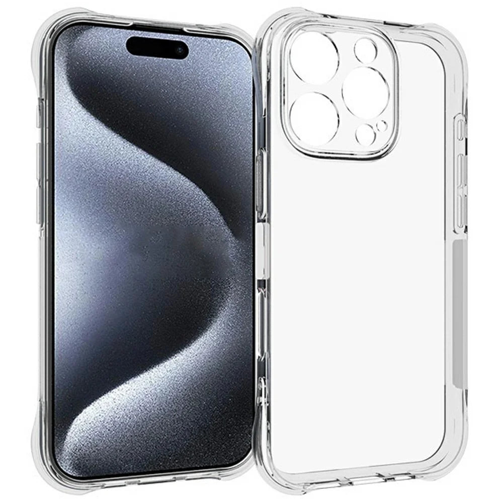 For iPhone 16 Pro Clear Phone Case 2.0mm Thickness Shockproof TPU Phone Cover - 1