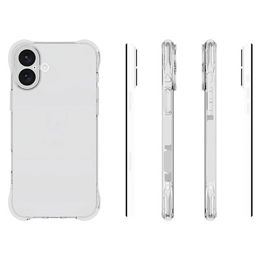 For iPhone 16 Plus Clear Phone Case 2.0mm Thickness Shockproof TPU Phone Cover - 2