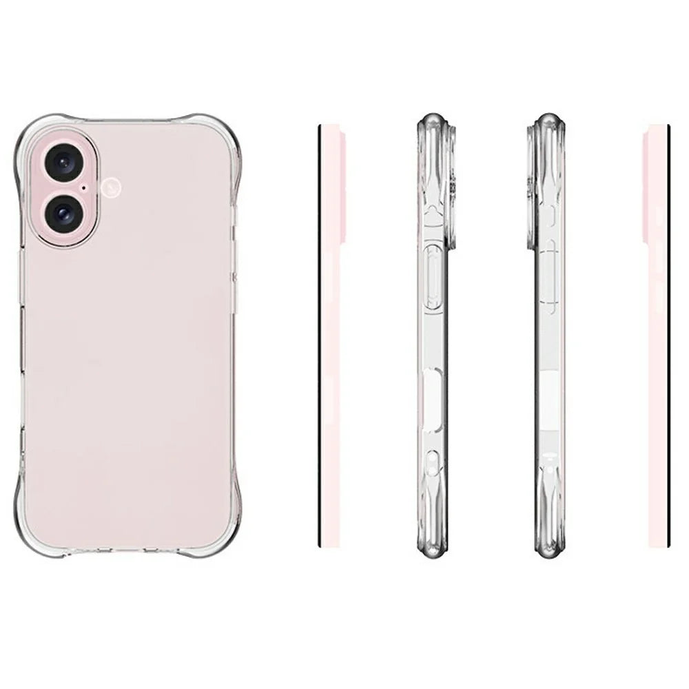 For iPhone 16 Clear Phone Case 2.0mm Thickness Shockproof TPU Phone Cover - 2
