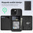 For iPhone 15 Plus Magnetic Case Leather Back Phone Cover with Detachable Card Bag - Black - 5