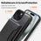 For iPhone 15 Plus Magnetic Case Leather Back Phone Cover with Detachable Card Bag - Black - 6