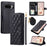 For Google Pixel 8 Pro Wallet Case Rhombus Grid PU Leather Phone Cover - Black - 1