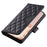 For Google Pixel 8 Pro Wallet Case Rhombus Grid PU Leather Phone Cover - Black - 5