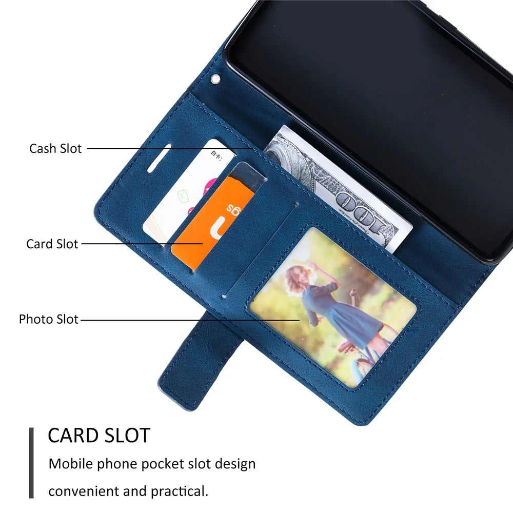 For Samsung Galaxy S24 FE Case Imprinted Lines PU Leather Splicing Wallet Phone Cover - Blue - 6