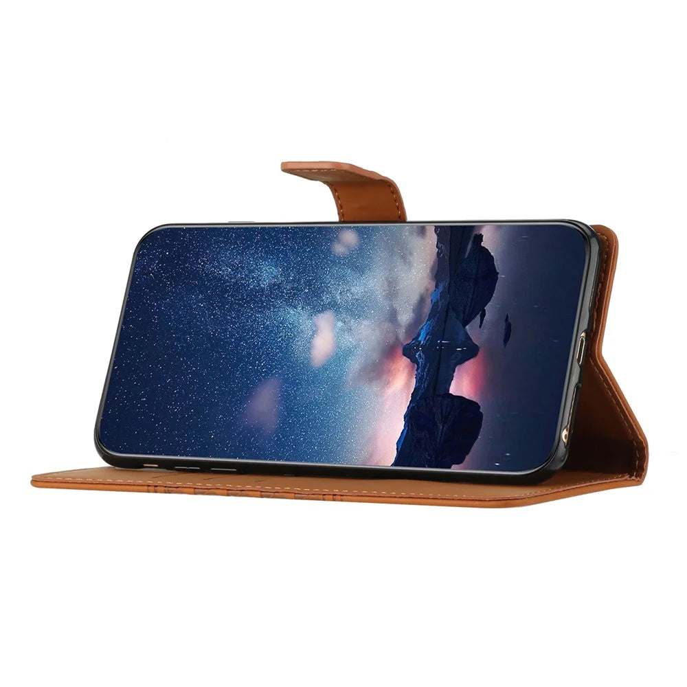 For Samsung Galaxy S25 Ultra Case Rhombus Leather Horizontal Flip Phone Cover - Brown - 2