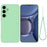 For Samsung Galaxy S25 Case Liquid Silicone Anti-Scratch Phone Cover with Hand Strap - Green - 1