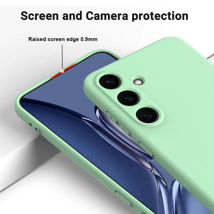 For Samsung Galaxy S25 Case Liquid Silicone Anti-Scratch Phone Cover with Hand Strap - Green - 3