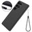 For Samsung Galaxy S25 Ultra Case Liquid Silicone Anti-Scratch Phone Cover with Hand Strap - Black - 6