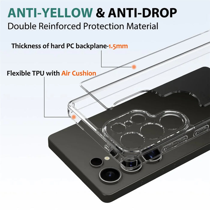 For Samsung Galaxy S25 Ultra Clear Phone Case TPU+Acrylic Shockproof Phone Back Cover - 5