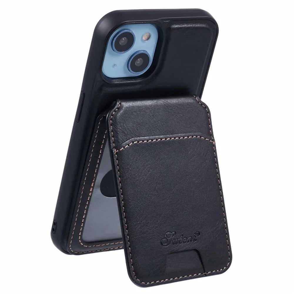 SUTENI H15 For iPhone 14 Case Compatible with MagSafe Detachable Card Holder Phone Cover - Black - 1