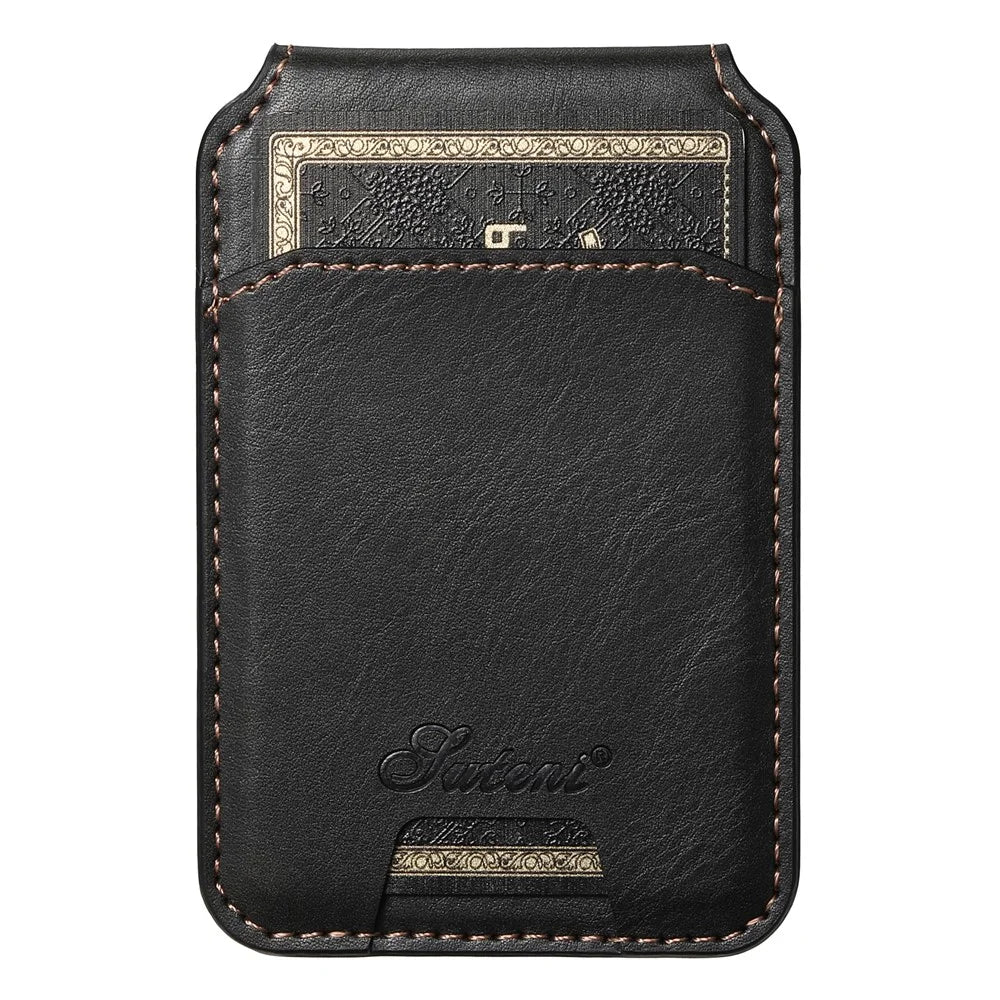 SUTENI H15 For iPhone 14 Case Compatible with MagSafe Detachable Card Holder Phone Cover - Black - 6