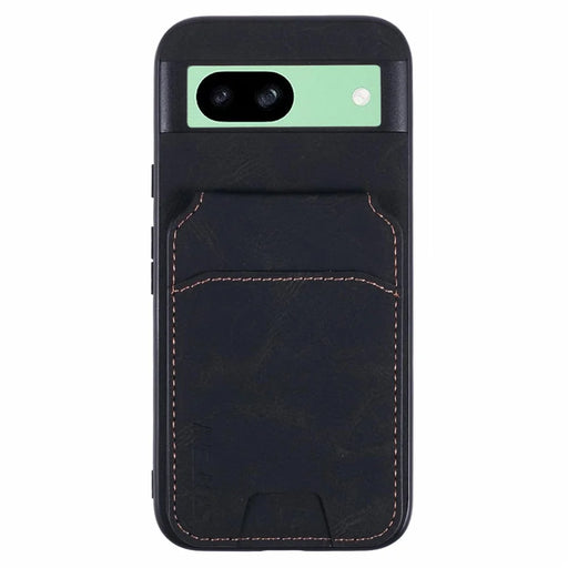 SUTENI H02 For Google Pixel 8a Case Card Slots Kickstand Litchi Texture Leather+TPU Cover - Black - 1