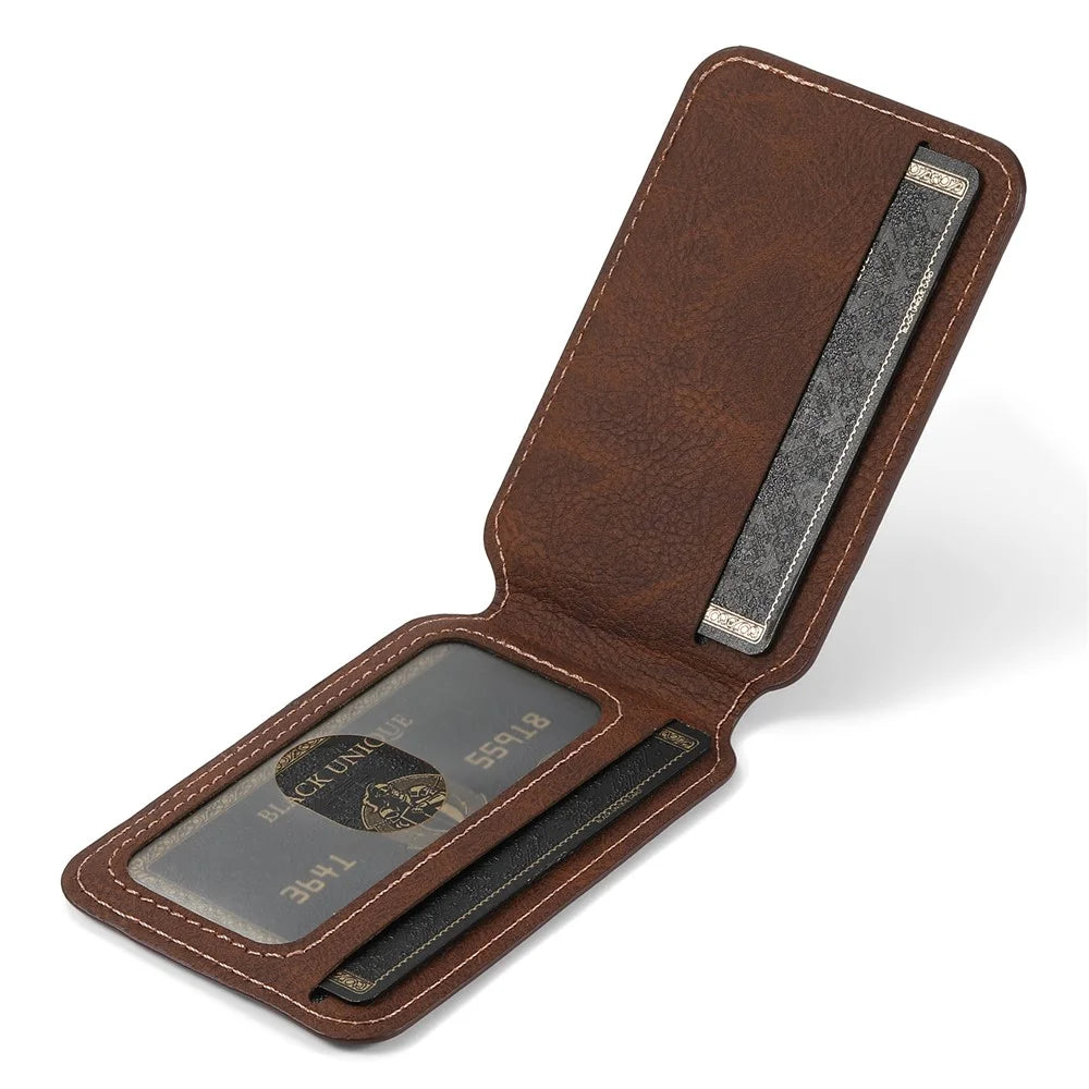 SUTENI H16 For Google Pixel 8a Magnetic Case Kickstand Phone Cover Detachable Card Holder - Brown - 5