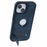 SUTENI G2 For iPhone 14 Magnetic Case Leather Phone Back Cover Waxy Texture Kickstand - Blue - 4