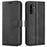 For Samsung Galaxy A36 5G / A56 5G Stand Case Anti-Scratch Calf Texture Leather Phone Cover - Black - 1
