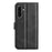 For Samsung Galaxy A36 5G / A56 5G Stand Case Anti-Scratch Calf Texture Leather Phone Cover - Black - 6